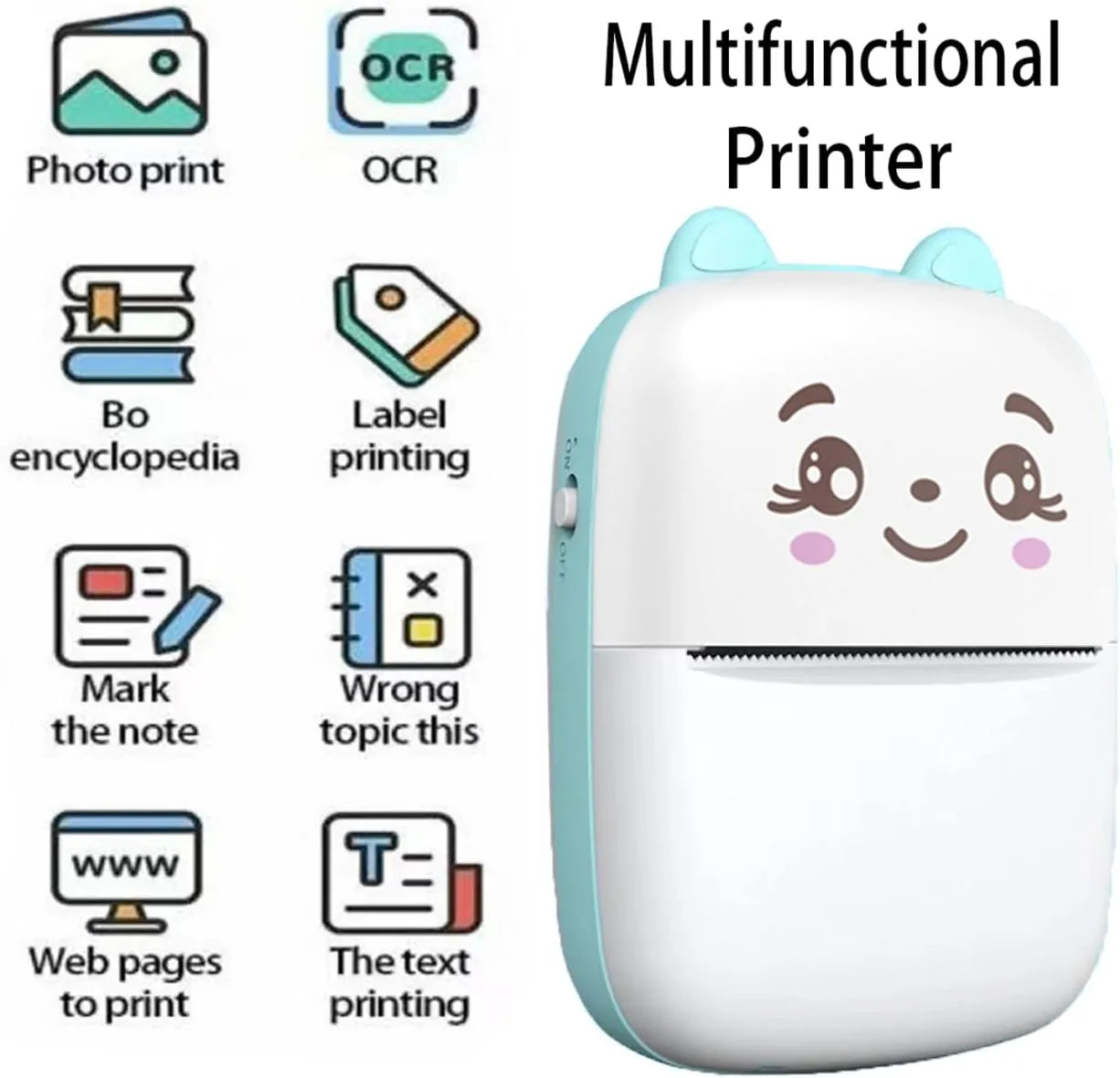 🖨️✨ Cute Mini Inkless Printer – Print Anytime, Anywhere! ✨🖨️