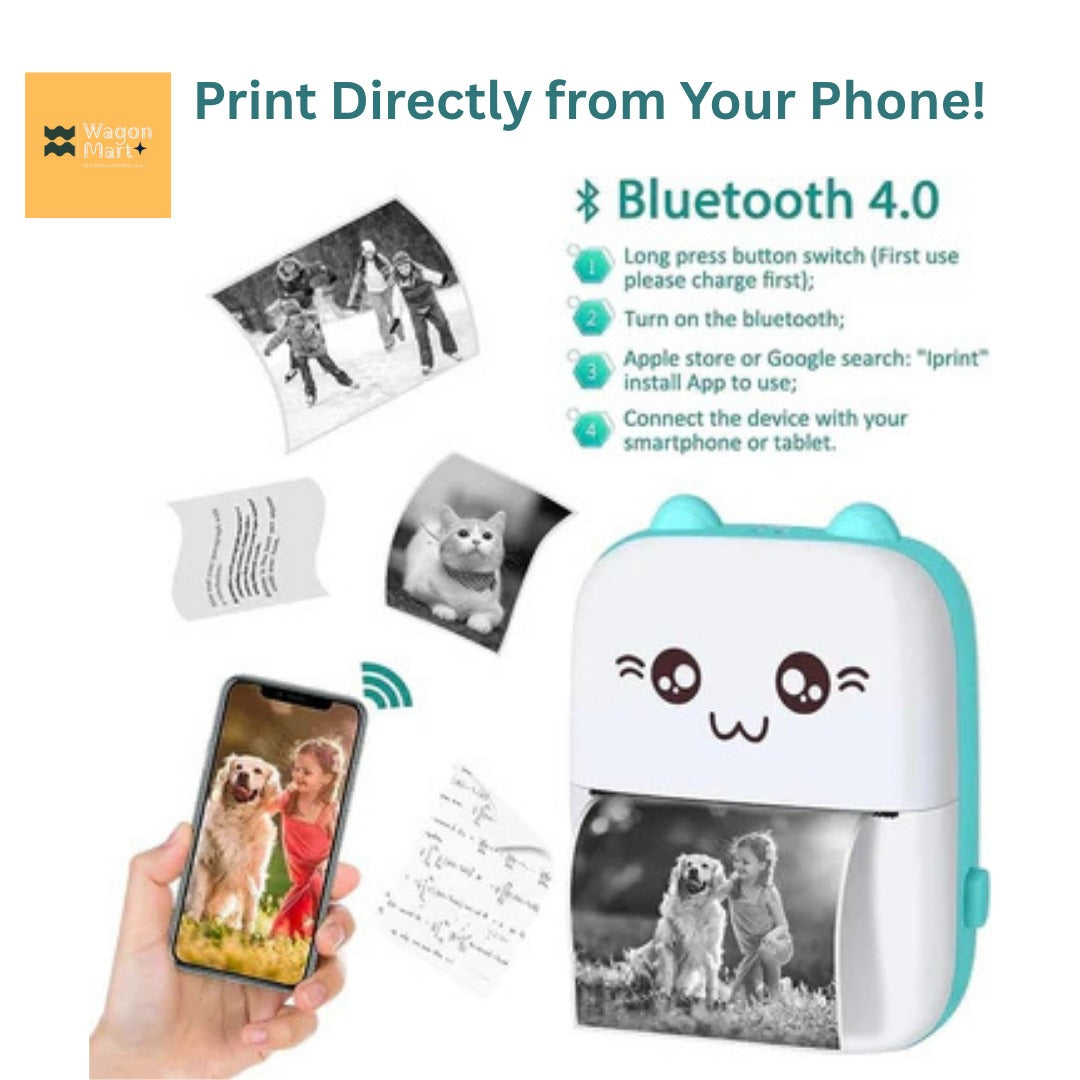 🖨️✨ Cute Mini Inkless Printer – Print Anytime, Anywhere! ✨🖨️