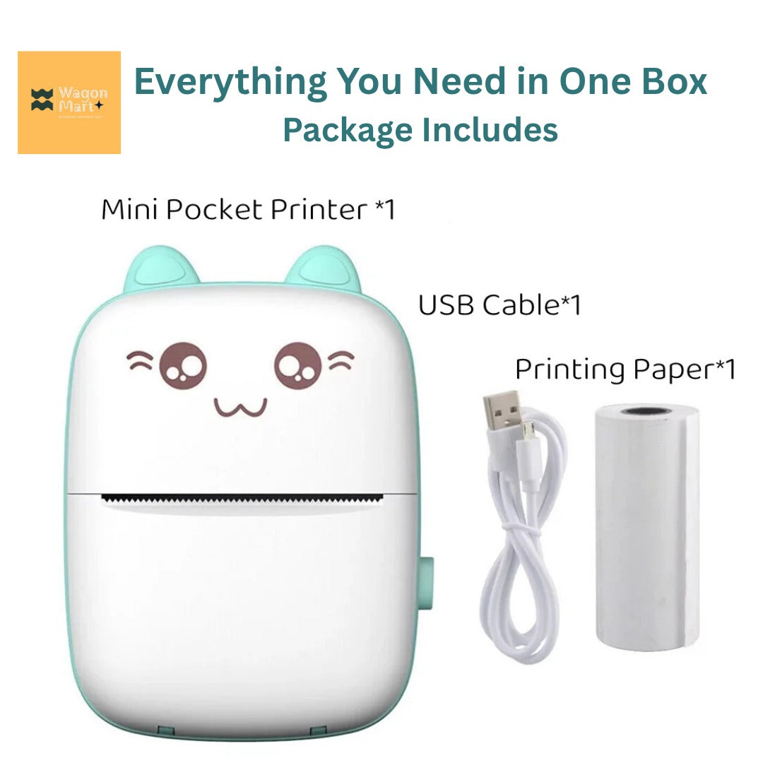 🖨️✨ Cute Mini Inkless Printer – Print Anytime, Anywhere! ✨🖨️