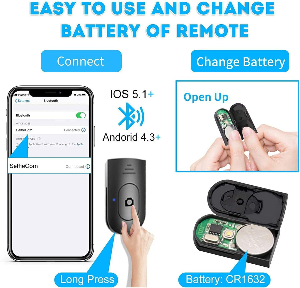 ✨ 2-in-1 Wireless Selfie Stick & Tripod with Remote Control ✨