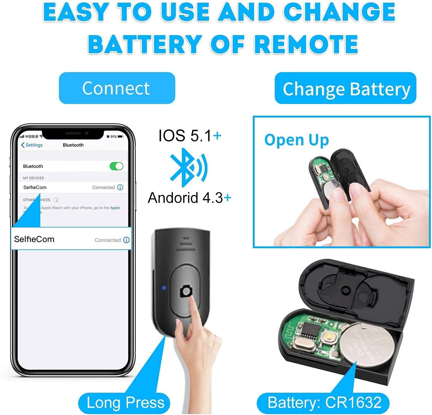 ✨ 2-in-1 Wireless Selfie Stick & Tripod with Remote Control ✨